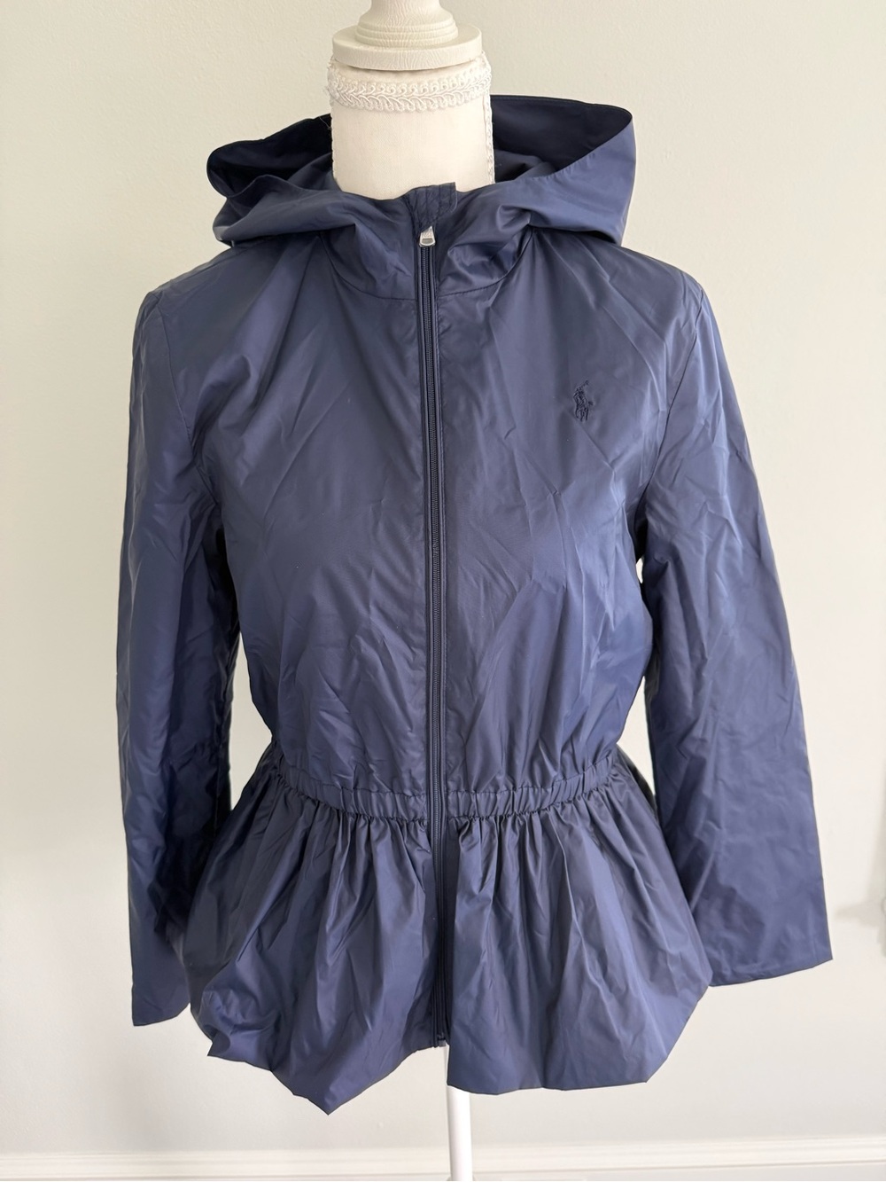 Ralph Lauren Girls Water Repellent Windbreaker, French Navy, L